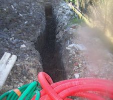 Tranchée prête pour le raccordement de la maison au compteur