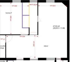 plan du sjour avant travaux