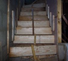Préparation de l'escalier