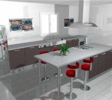Notre future cuisine dessinée chez Aviva! Le moins cher pour ce que l'on veut!!...