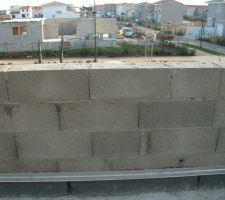 Muret augment&eacute; et garde corps en attente