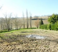 Photo du terrain ( route principale au fond)