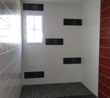 Les fa&iuml;ences et le carrelage de la salle-de-bains sont termin&eacute;s