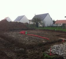 Definition des contours de la maison par le terrassier