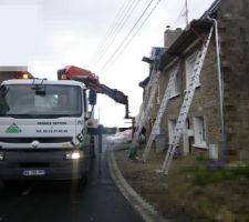 Livraison de l'escalier.