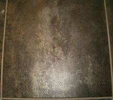 Carrelage sol salle de bain du bas (noir et reflet alu)