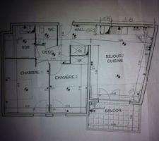 Voila le plan de notre future appartement (57 m²)! 3eme étage plein sud !! C'est pas énorme certes ! mais ca sera chez nous !!!