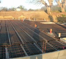 Juste avant le coulage de la 1&egrave;re dalle