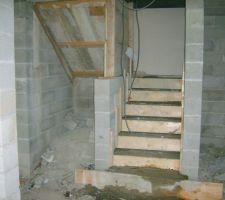 Escaliers vu du vide sanitaire