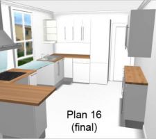 Le plan de la cuisine.