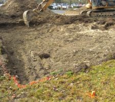 Début du terrassement du vide sanitaire 4 rangs
