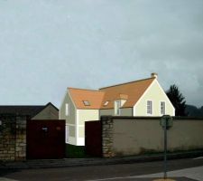 Implantation suggestive vue de la rue demandée au permis de construire