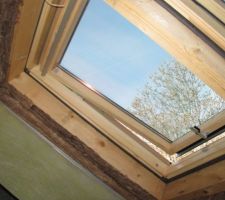 Vue du V&eacute;lux, de l'isolation et du pare-vapeur en attente.