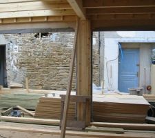 La c'est finalement les 2 entrée de ce projet 
 a gauche l'accés par le garage et a droite par les communs de l'autre batiment 
 il y aura a cet endroit la fameuse portes tibetaine du 19 eme siecle