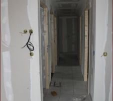 Pose du carrelage, premier jour