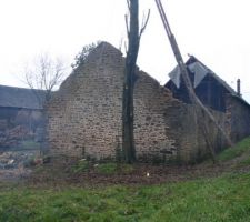 Abattage des 3 peupliers comme prévus au départ du chantier car bien trop proche et donc gros risque.