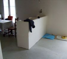 Montage du passe-plats (carreaux de plâtre)