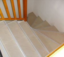 Escalier double quart tournant