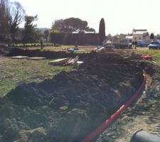 Le cable EDF en place