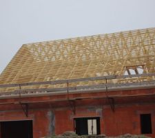 Les liteaux sont posés sur l'arrière de la maison !