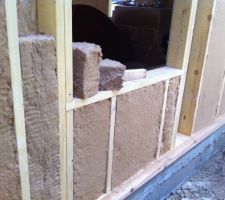 La laine de bois dans les "caissons"