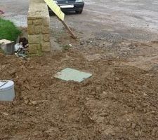 Compteur d'eau sur la voie d'accès