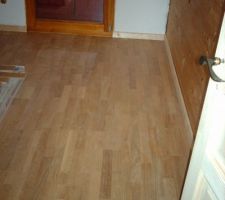 Mise en place Parquet et decoupe plinthe Chambre 1