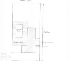 Plan d'implantation avec la piscine et la terrasse bois que l'on espère avoir d'ici 3 ans