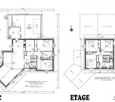 PLAN DE LA MAISON 
REZ DE CHAUSEE ET 1ER ETAGE