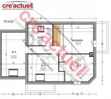 Etage modification des toilette que l'on retire de la sdb pour les mettre ds la mezzanine