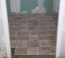 Travertin 20x20 salle d'eau rdc