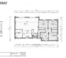 Voici les plans probables de notre future maison. Il y a juste un petit dfaut sur un placard au fond, le dessinateur doit rectifier.