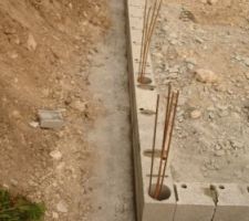 Repositionnement du VS apres mauvaise implantation vis-a-vis du PC. Chainages verticaux repositionnes par scellement chimique en theorie, mais avec les cadres enleves!