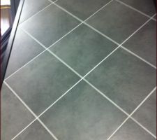 Peut être le futur carrelage de la salle de bain (fait un peu moins foncé en vrai) mais pas avec des joints blancs en tout cas!