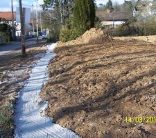 Fondations pour le mur de clôture