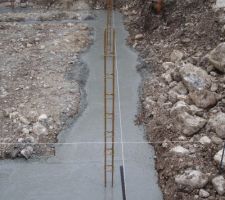 Fondations coulees avec ferraillage