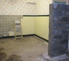 Mise en place d'un mur parpaing pour soutient des fers