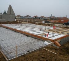 La dalle prète à être coulée avec la terrasse