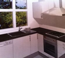 Mes plans de cuisine, validés, réglée à 30%
elle sera blanche laquée et grise.
