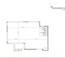 Plan du sous sol actuel, nécessite quelques modifications car on souhaiterait l'escalier au milieu