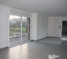 La pose de l'enduit ds le séjour 2