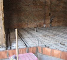 Cr&eacute;ation de la dalle du RDC, plancher poutrelles hourdis pour vide sanitaire