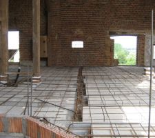Cr&eacute;ation de la dalle du RDC, plancher poutrelles hourdis pour vide sanitaire