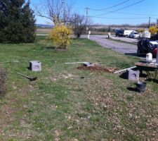 Coulage des plots de l'abri de jardin