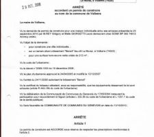 Permis accordé au 29 octobre
