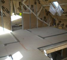 Pose des rails etage