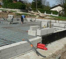 Préparation avant le coulage de la dalle