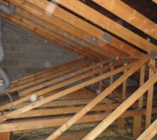 Demi fermettes avec les entrais bas doubl&eacute; car les murs porteurs ne formes pas une rectangle.