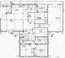 Voici le plan de notre maison dessiné par nos soins et repris par le Maître d'oeuvre