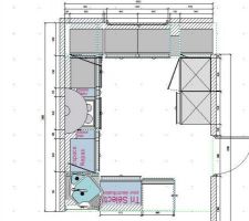 Plan de notre projet cuisine.
Modèle Patio chez Lapeyre
